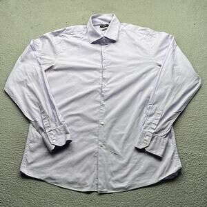Boss Hugo Boss Button Up Purple Dress Shirt Mens 17.5 36/37 XL Long Sleeve